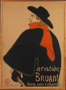 Aristide Bruant, in seinem Kabarett, 1893
