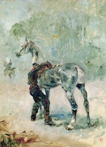 Artillerist sattelt sein Pferd, 1879