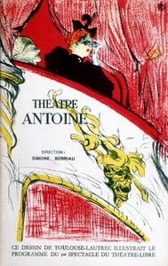 Titelblatt des Programms des Theaters Antoine, geleitet von Simone Berriau, 1956. Illustration von Toulouse Lautrec von Henri de Toulouse Lautrec