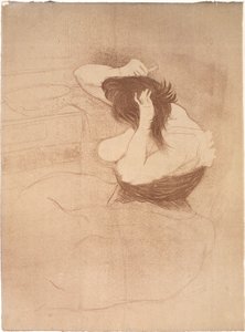 Frau, die sich kämmt, die Frisur von Henri de Toulouse Lautrec