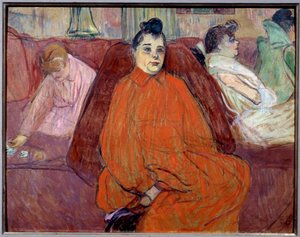 Im Wohnzimmer, die Couch. Prostituierte in einem Bordell warten auf Gäste von Henri de Toulouse Lautrec