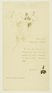 Einladung für Herrn und Frau Alexandre Natanson von Henri de Toulouse Lautrec
