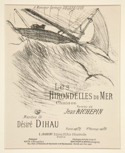 Die Seeschwalben - Titelblatt für gedruckte musikalische Komposition (Gedicht von Richepin, vertont von Dihau) von Henri de Toulouse Lautrec
