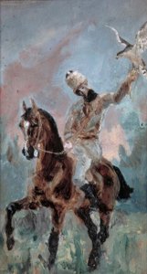 Der Graf Alphonse de Toulouse-Lautrec als Falkner von Henri de Toulouse Lautrec