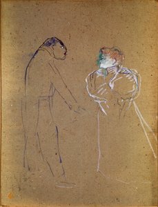 Lucien Germain Guitry (1860-1925) und Jeanne Granier. Zeichnung von Henri de Toulouse-Lautrec