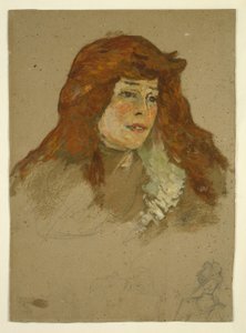 Mme Lili Grenier (recto); Landschaft mit Kirche (verso) von Henri de Toulouse Lautrec
