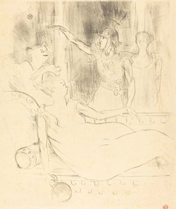 Mme. Simon-Girard, Brasseur und Guy in "La belle Hélène" von Henri de Toulouse Lautrec
