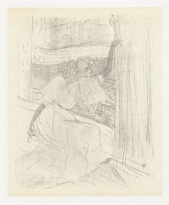 Porträt der Schauspielerin Yvette Guilbert, die sich vor dem Publikum verbeugt von Henri de Toulouse Lautrec