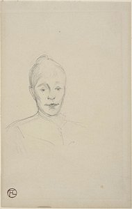Studie: Gesicht einer Frau mit hohem Kragen von Henri de Toulouse Lautrec