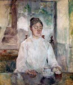 Die Mutter des Künstlers, Gräfin Adele de Toulouse Lautrec, beim Frühstück im Château de Malromé