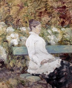 Die Mutter des Malers in einem Garten von Henri de Toulouse Lautrec