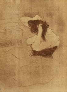 Frau, die sich die Haare kämmt - La Coiffure, Platte VII aus Elles, 1896 von Henri de Toulouse Lautrec