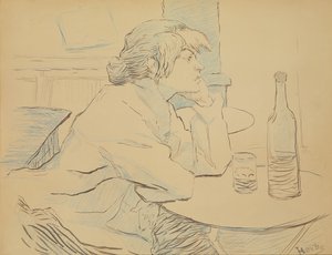 Trinkende Frau, oder Der Kater, 1889 von Henri de Toulouse Lautrec