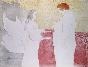 Frau im Bett, Profil - der kleine Hebel, aus Elles, 1896 von Henri de Toulouse Lautrec