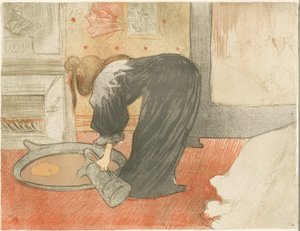 Frau mit einer Wanne, Platte vier aus Elles von Henri de Toulouse Lautrec
