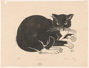 Katze von Henri van der Stok (signed by artist)