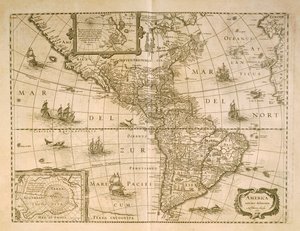 Karte von Amerika von Henricus Hondius