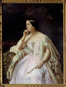Porträt von Miss Harriet Howard. Porträt von Elizabeth Ann Haryett (1823-1865), Geliebte von Napoleon III. von Henriette Jacott Cappellaere