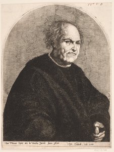 Älterer Mann im Pelzmantel