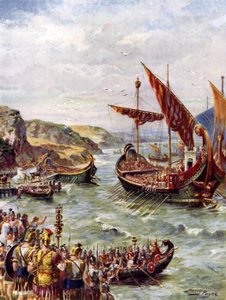 Abreise der Römer (Farblithografie) von Henry Payne