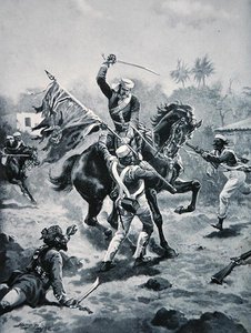 Lt Roberts gewinnt sein V.C., 2. Januar 1858, Illustration aus 