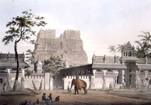Pagode in Ramisseram, Tafel IX, graviert von J. Bluck, 1809 von Henry (after) Salt