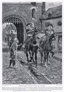 Heinrich wirft Becketts Mantel einem Bettler zu, 1117 n. Chr., 1920er Jahre von Henry A. Payne