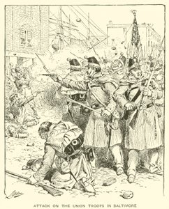 Angriff auf die Unionstruppen in Baltimore von Henry Alexander (after) Ogden