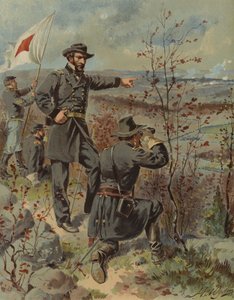 General Sherman am Kenesaw Mountain, Georgia, Amerikanischer Bürgerkrieg, 4. Oktober 1864 (Chromolithografie) von Henry Alexander (after) Ogden