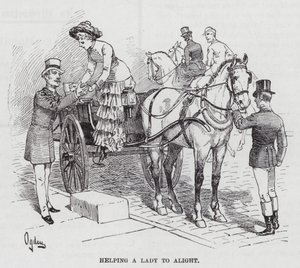Einer Dame beim Aussteigen helfen von Henry Alexander (after) Ogden
