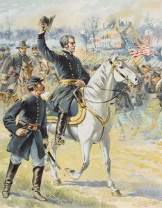 Generalmajor Hooker in der Schlacht von Chancellorville, Virginia, 3. Mai 1863