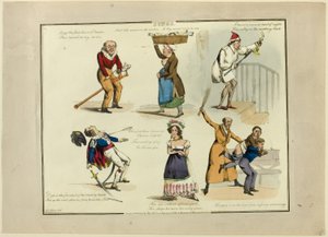 Tafel aus Illustrationen zu beliebten Liedern