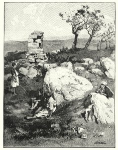 Ein antikes Wahrzeichen im Libanon (Lithografie)