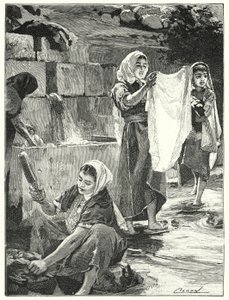 Brunnen in Lifta in Samaria (Lithografie) von Henry Andrew Harper