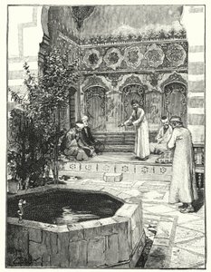 Empfang von Gästen in einem Levan, Damaskus (Lithografie) von Henry Andrew Harper