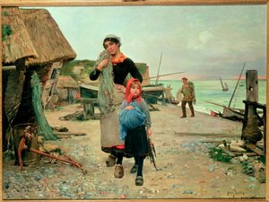 Fischer kehren mit ihren Netzen zurück, 1882 von Henry Bacon