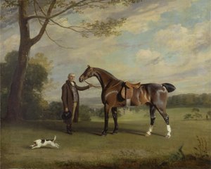 Der Stallmeister des Earl of Shrewsbury hält einen Jäger, ca. 1800