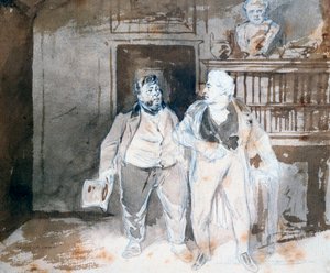 Zwei Charaktere von Henry Bonaventure Monnier