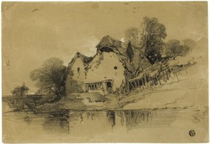 Hütte am Rand des Kanals von Henry Bright