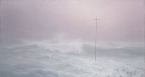 Das Kreuz im Nebel, Bretagne von Henry Brokman Knudsen