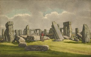 Stonehenge von W.S.W., zeigt Ruinen mit Soldaten, 1824-1839