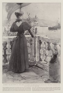 Eine Episode im Griechisch-Türkischen Krieg, Konsul Merlins Frau hisst das Kommunikationssignal vom Dach des britischen Konsulats in Volo von Henry Charles Seppings Wright