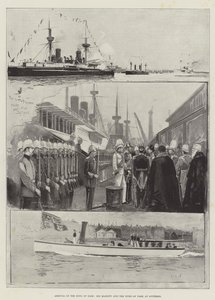 Ankunft des Königs von Siam, Seiner Majestät und des Herzogs von York in Spithead von Henry Charles Seppings Wright
