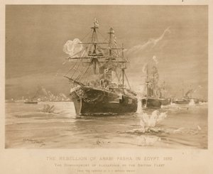 Bombardierung von Alexandria durch die britische Flotte während der Rebellion von Ali Pascha, Ägypten von Henry Charles Seppings Wright