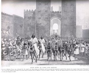 Einzug des Kyros in Babylon, Illustration aus 