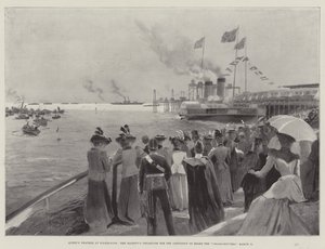 Königliches Wetter in Folkestone, Abreise Ihrer Majestät nach dem Kontinent an Bord der Calais-Douvres von Henry Charles Seppings Wright