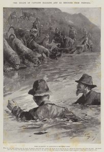 Die Flucht der Kapitäne Haldane und Le Mesurier aus Pretoria von Henry Charles Seppings Wright