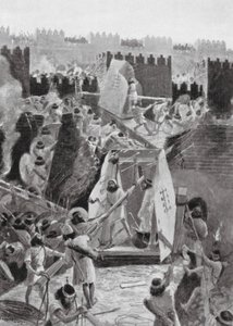 Die Perser stürmen die Zitadelle von Babylon (Lithografie) von Henry Charles Seppings Wright