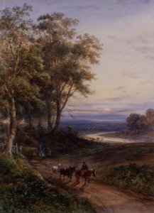 Das Holzfällerteam bei Sonnenuntergang von Henry Earp