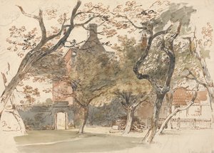 Teil eines Hauses und Gartens von Henry Edridge